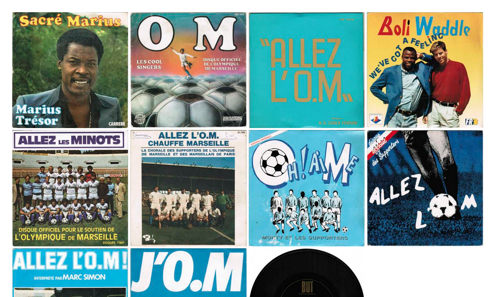 45 tours à propos de l'OM collectionnés par un féru de vinyles football